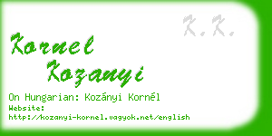 kornel kozanyi business card